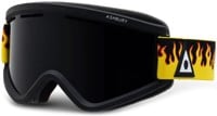 Ashbury Blackbird Goggles + Bonus Lens - yellow flame/dark smoke lens + yellow lens