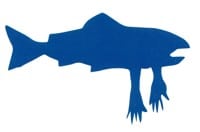 Salmon Arms Fish Die-Cut Sticker - blue