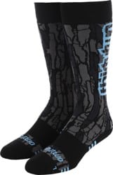 Thirtytwo Signature Merino Snowboard Socks - (zeb powell) black/blue