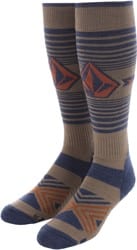 Volcom Horizon Wool Blend OTC Snowboard Socks - chestnut brown